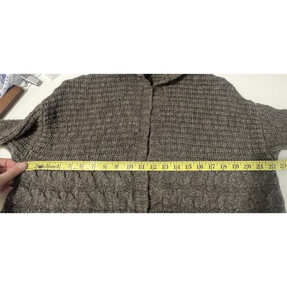 American Eagle Outfitters Woman’s Size M Gray Hooded Tunic Wool Blend Sweater - Picture 7 of 9